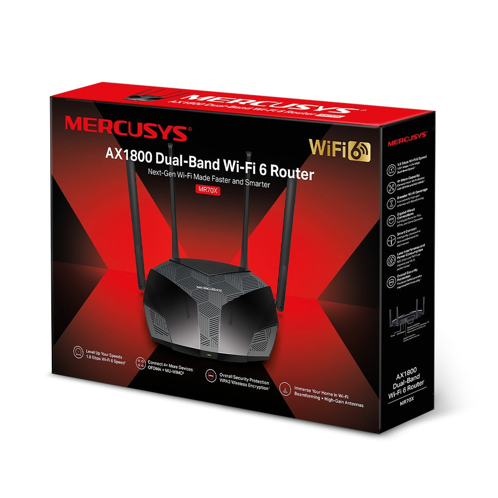Mercusys AX1800 Dual-Band Gigabit WiFi 6 Router / MR70X