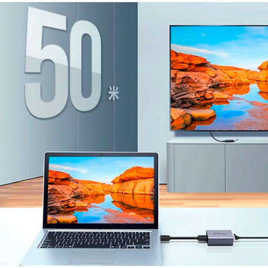 موسع HDMI من UGREEN بطول 50 مترًا عبر Cat5e/6 واحد (جهاز إرسال*1 + جهاز استقبال*1) / 90811EU