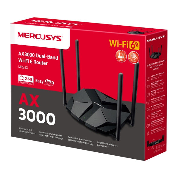 Mercusys MR85X | AX3000 Dual-Band Wi-Fi 6 Router