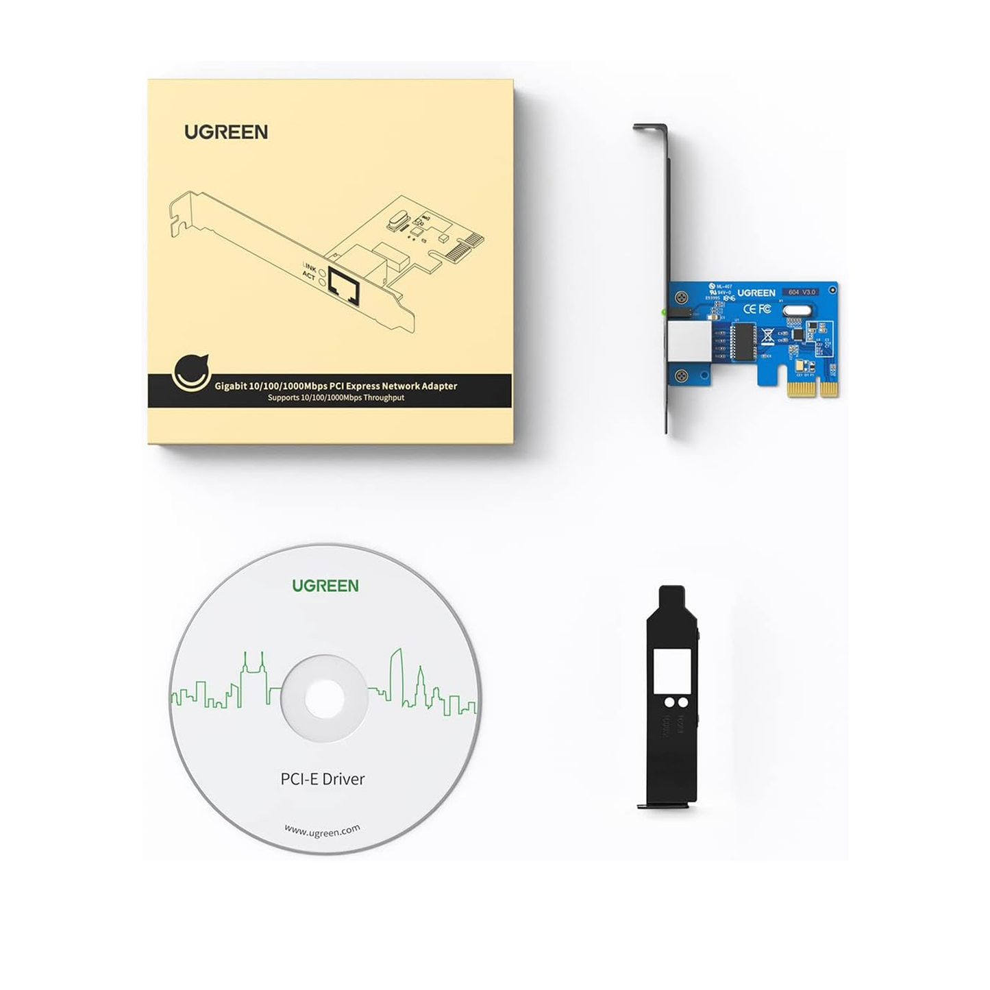 بطاقة شبكة UGREEN PCI Express 1000Mbps PCIe / 30771