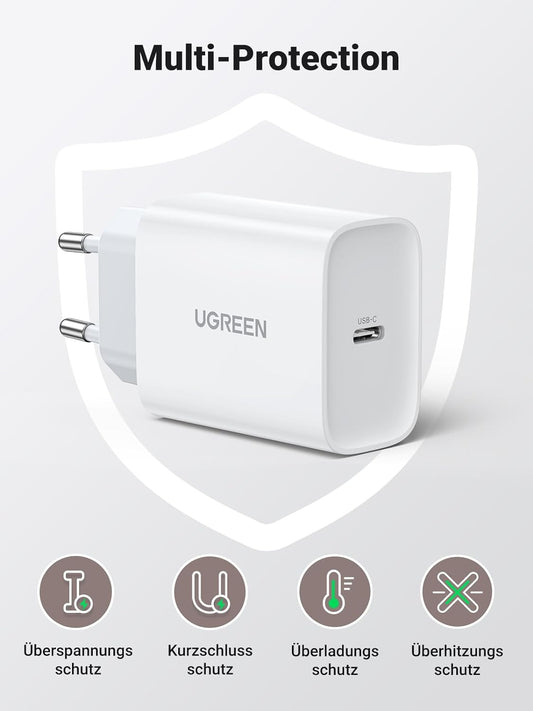 UGREEN 30W USB C Charger,Charging Plug, Adapter supports 20W USB C / 70161