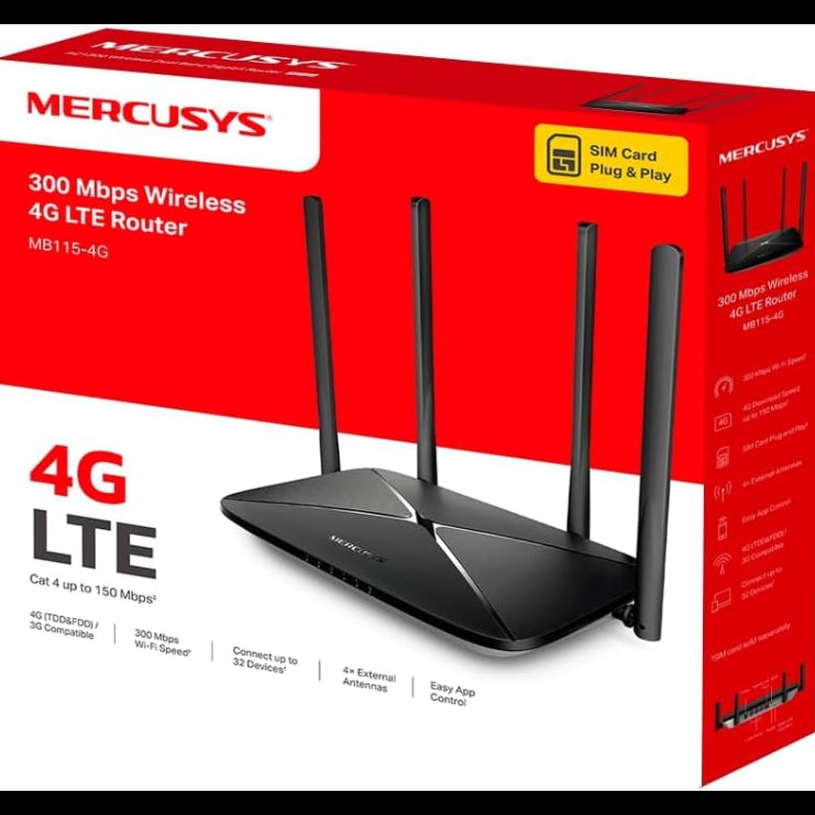 Mercusys MB115-4G | 300 Mbps Wireless N 4G LTE Router
