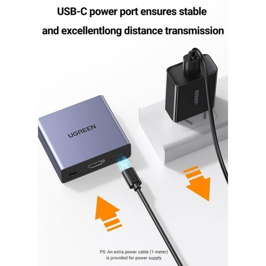 UGREEN 4K@30Hz HDMI Audio Splitter with OPTICAL + 3.5mm Ports - 60649