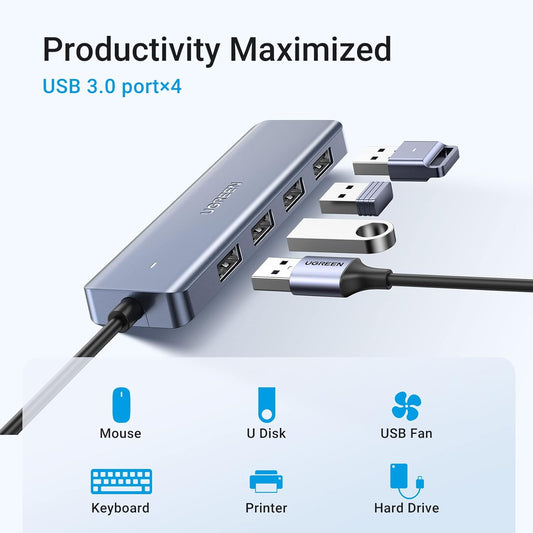 UGREEN USB C to USB Hub with 4 USB 3.0, Powered USB C Splitter |70336
