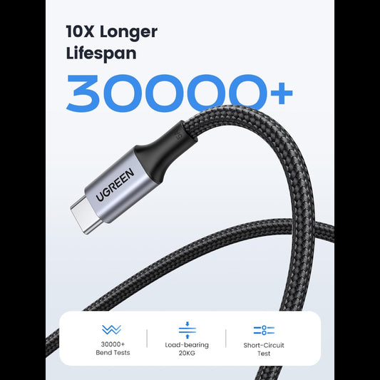 UGREEN Type C 2.0 Male To Type C 2.0 Male 5A Data Cable / 70427-70429