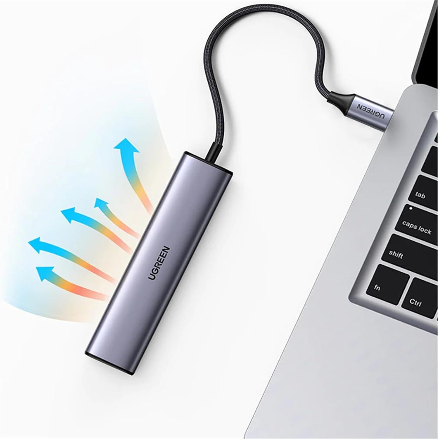 محول من USB-C إلى 3xUSB 3.0-5Gpbs+RJ45-(1000M) مع منفذ طاقة بي دي 100 واط / 20932