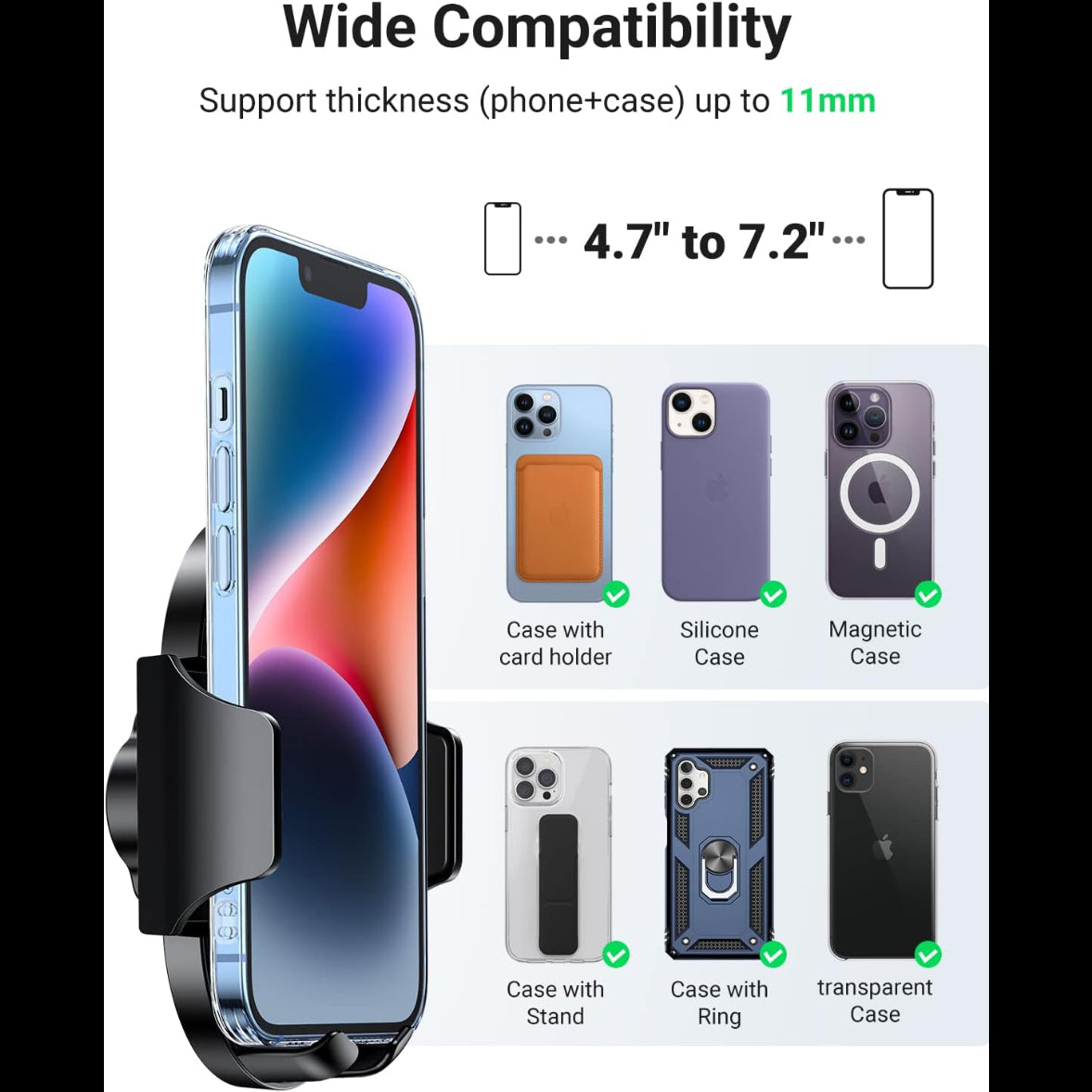 UGREEN Magnetic Waterfall-Shaped Suction Cup Phone Mount Press type / 20473