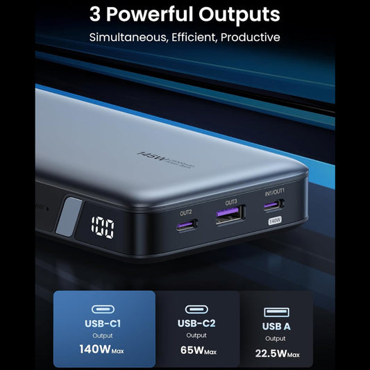 UGREEN 145W | 25000mAh for Laptop-3 Ports Power Bank / 90597A