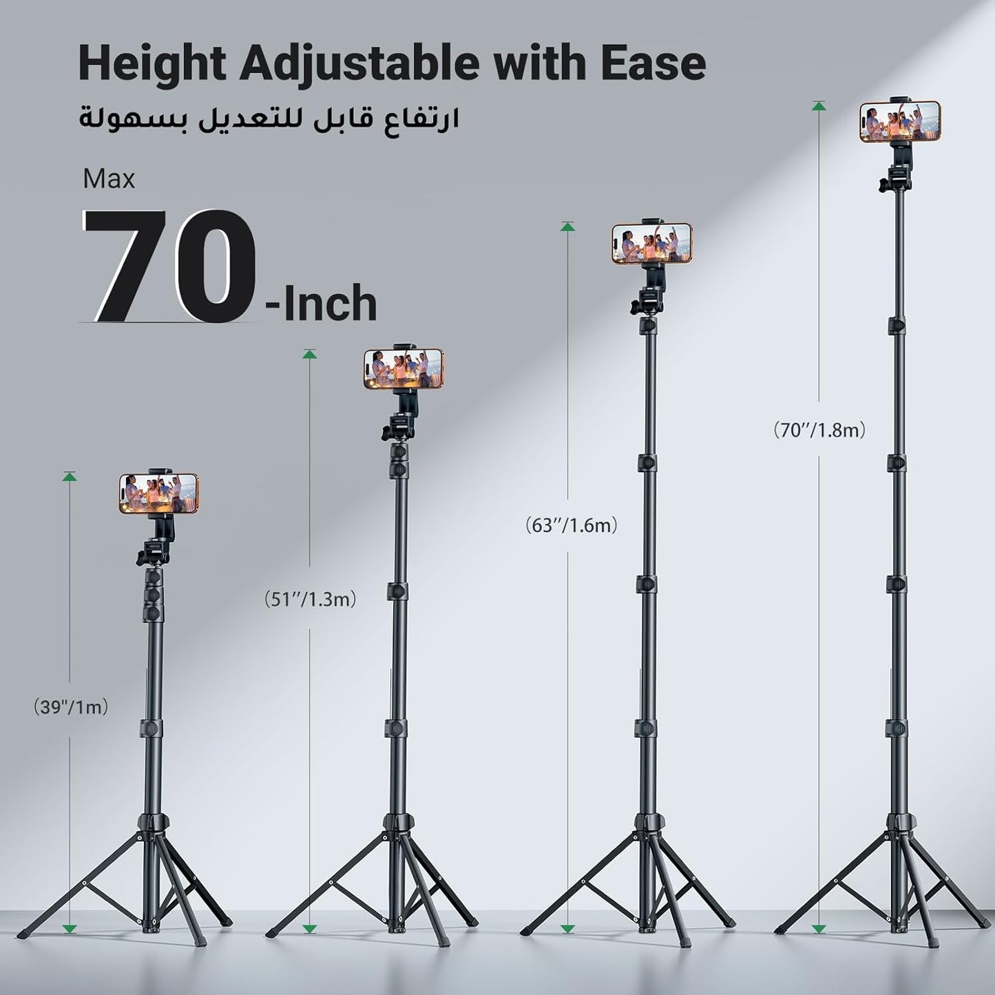 UGREEN Tripod Stand 1.7m With Bluetooth Remote For selfie Livestream and Others / 15609