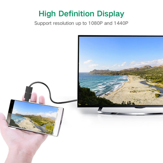 محول UGREEN Micro HDMI ذكر إلى HDMI أنثى (أسود) / 20106