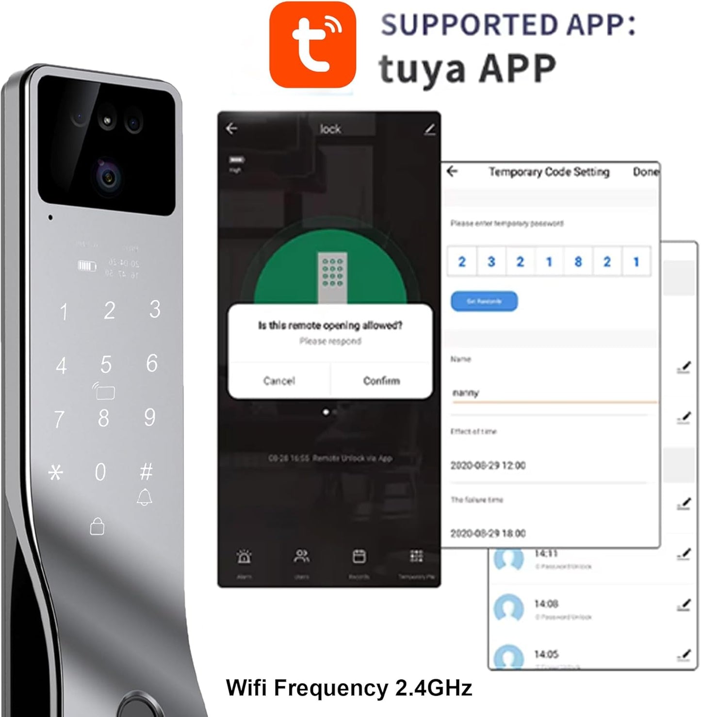 قفل الباب الذكي مع خاصية التعرف على الوجه -SE6
