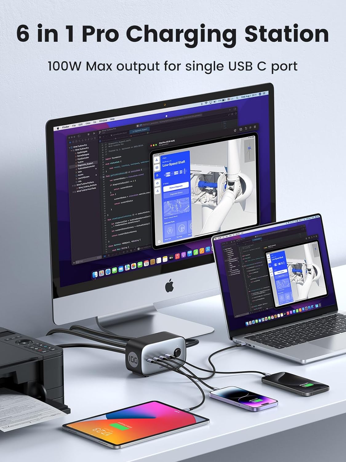 UGREEN DigiNest Pro Power Strip(2 AC Outlets + 100W 3C1A) UK / 60168