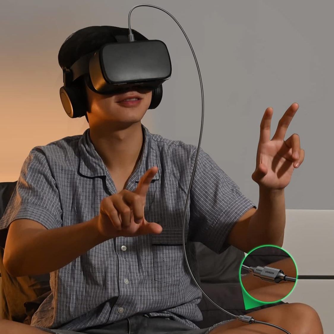 Ugreen USB-A (male) - USB-A (female) adapter extension cable USB 3.0 5Gb/s / US129