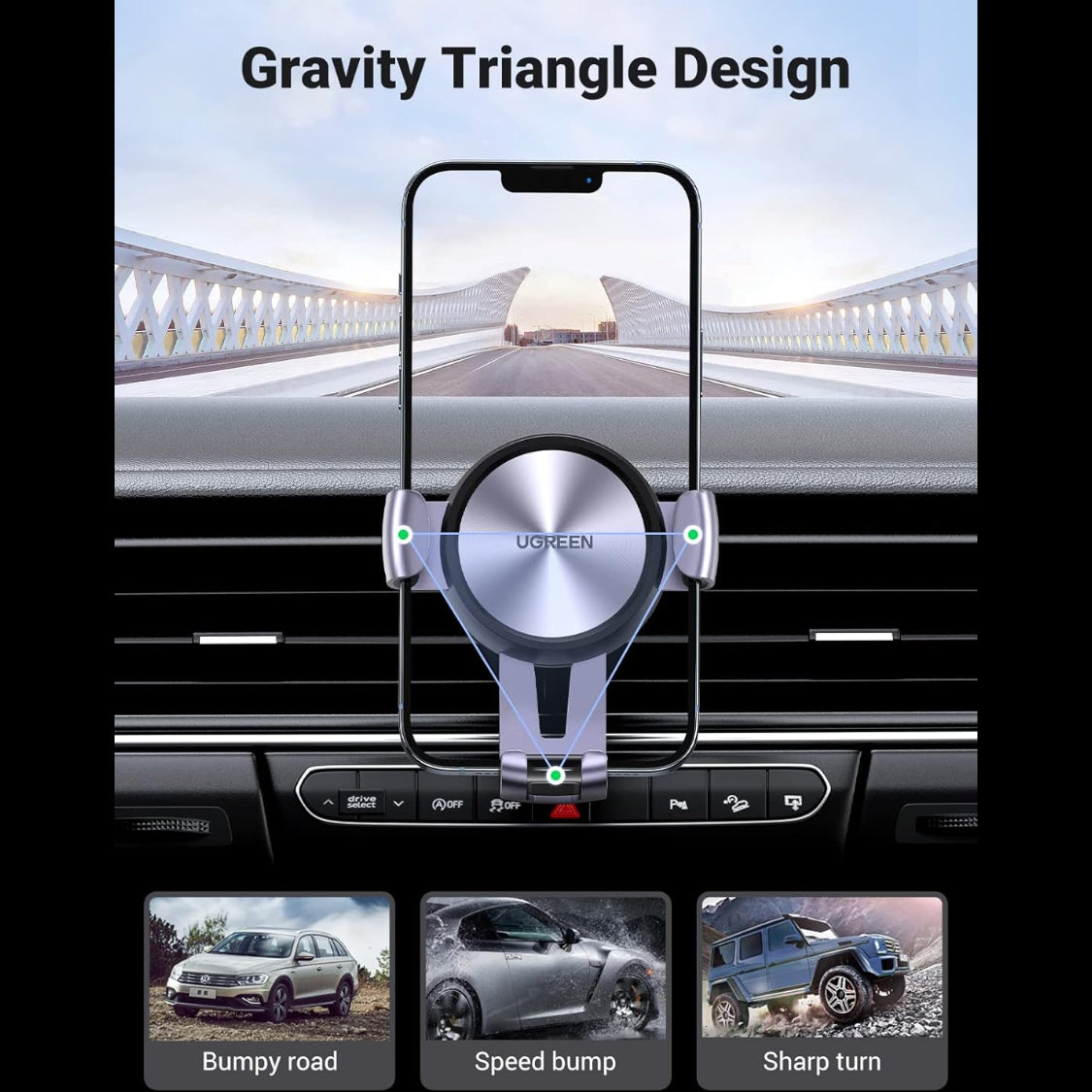 UGREEN Car Phone Holder Gravity Air Vent Auto Lock / 50564