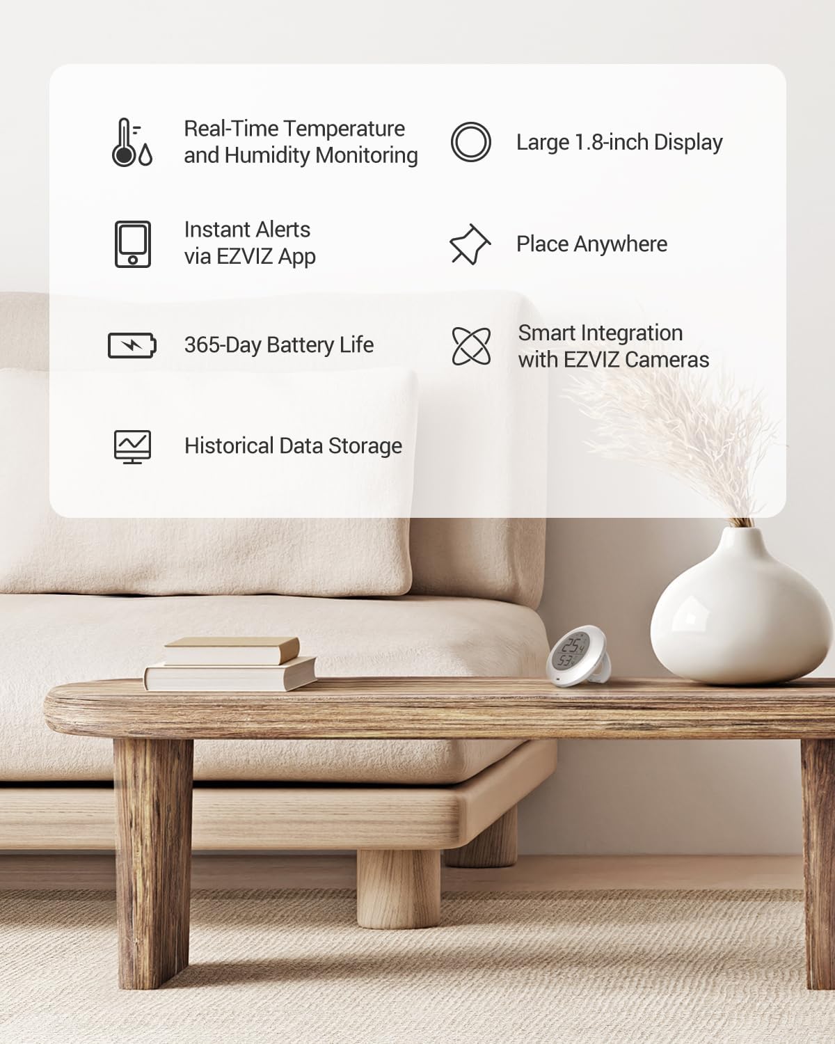 مستشعر حرارة ورطوبة ذكي | ايزفيز | T51C