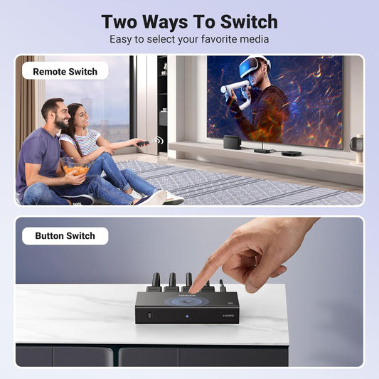 UGREEN 4K@60Hz HDMI Switch - 3 in 1 Out with Remote / 15376