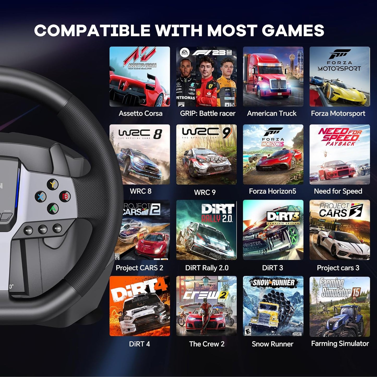 PXN-V9 Gen2 Steering Wheel Gaming