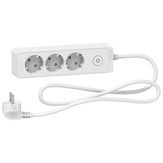 Schneider Power Strip 3 Gang | White/Black | 1.5/3 Meter | EU Plug