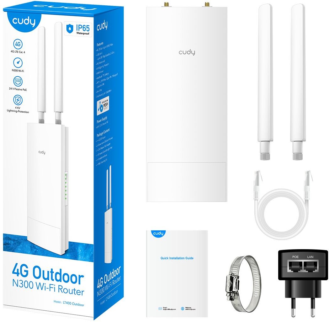 جهاز Cudy LT400 خارجي 4G LTE Cat 4 N300