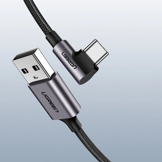 Ugreen Angled USB-C Male To USB2.0 A Male 3A Data Cable(90°Angle) (Black)/ US284