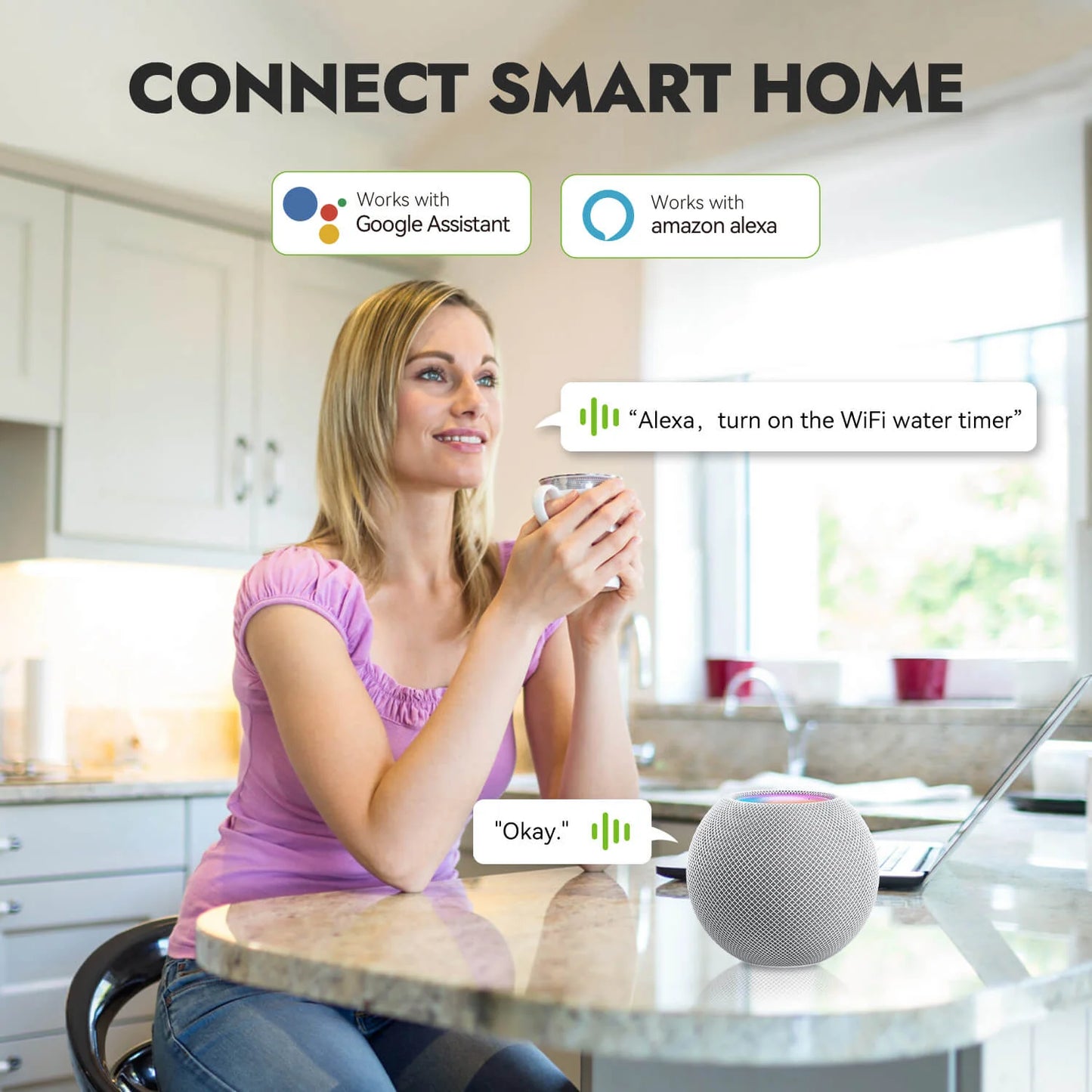 RainPoint WiFi Water Timer Kit (Valve + Smart Plug (EU) Socket)