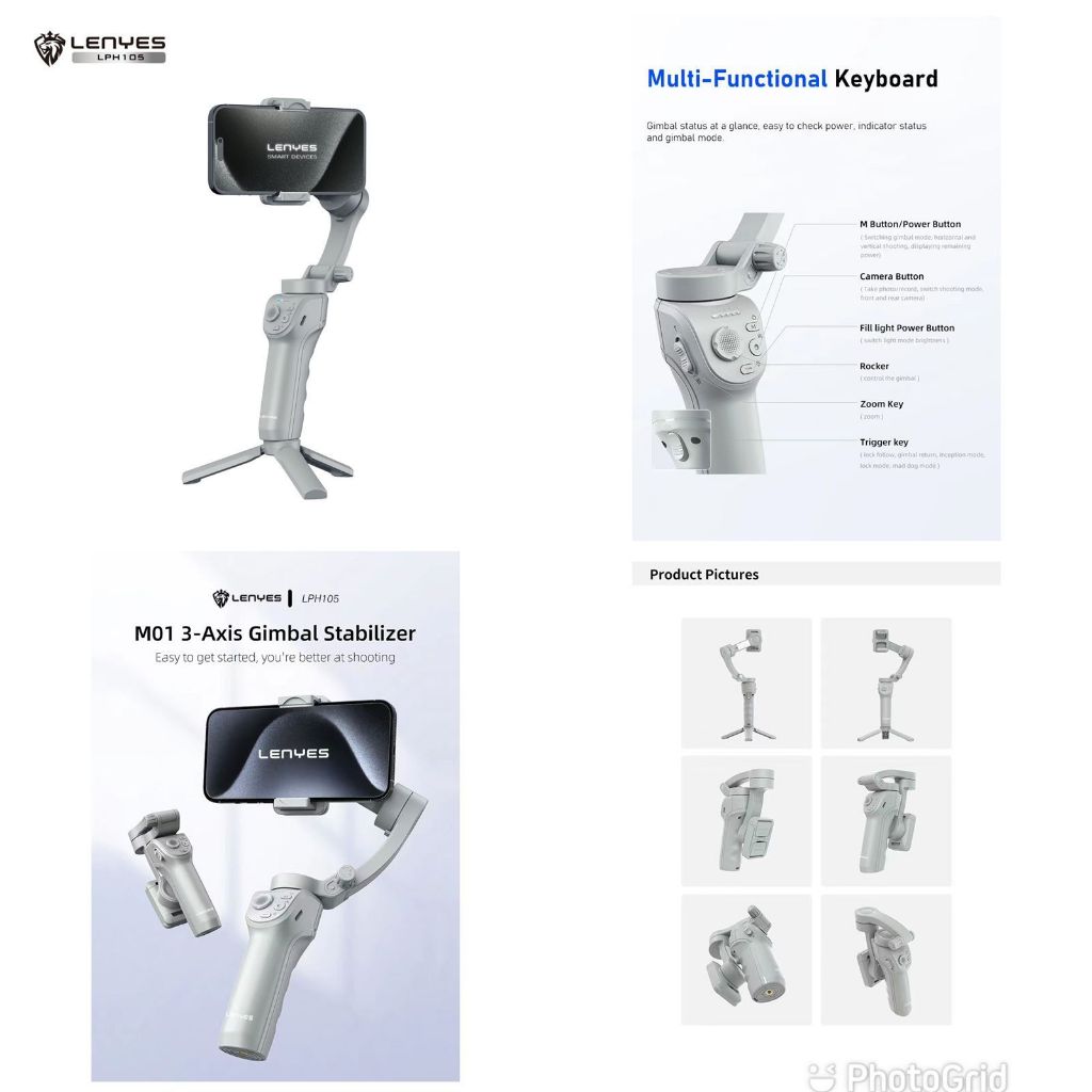 مثبت الهاتف الذكي Lenyes LPH105 - لقطات ثابتة