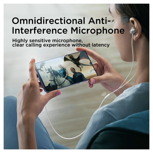 سماعات أذن JOYROOM Type-C المعدنية السلكية داخل الأذن / JR-EC06