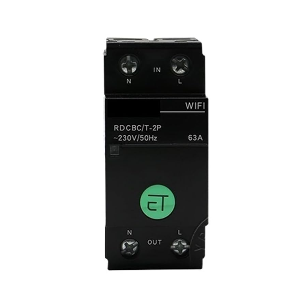 قاطع ذكي ثنائي القطب (عداد الطاقة) (36 مم / 63 أمبير) أسود HAW-03T