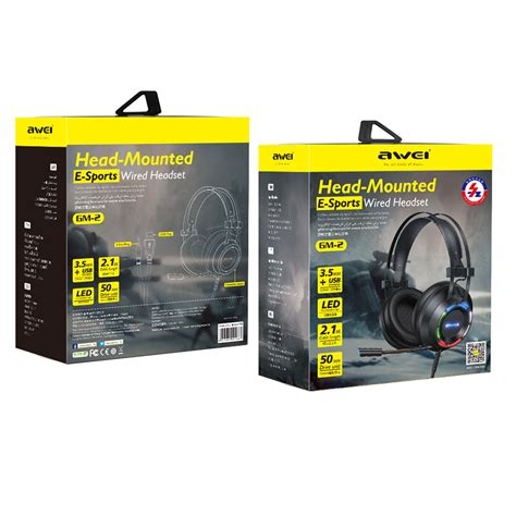 Awei GM-2 E-sports Gaming Wired Headphone