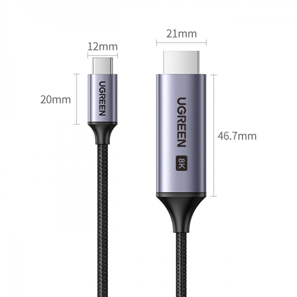 كابل يو جرين 90451 USB Type-C إلى HDMI 8K@60Hz (1.5 متر) / 90451