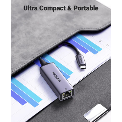 UGREEN USB Type C to 10/100/1000M Ethernet Adapter (Space Gray) /50737