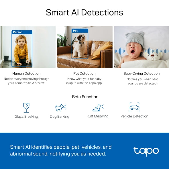 Tapo 4mp Indoor Camera Tapo C220 Pan/Tilt AI Home Security Wi-Fi Camera
