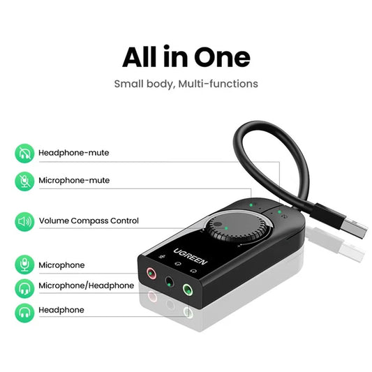 UGREEN USB External Stereo Sound Adapter CM129