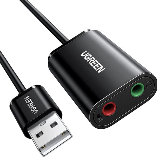 محول صوت سماعة الرأس من USB إلى 3.5 ملم من UGREEN / US205