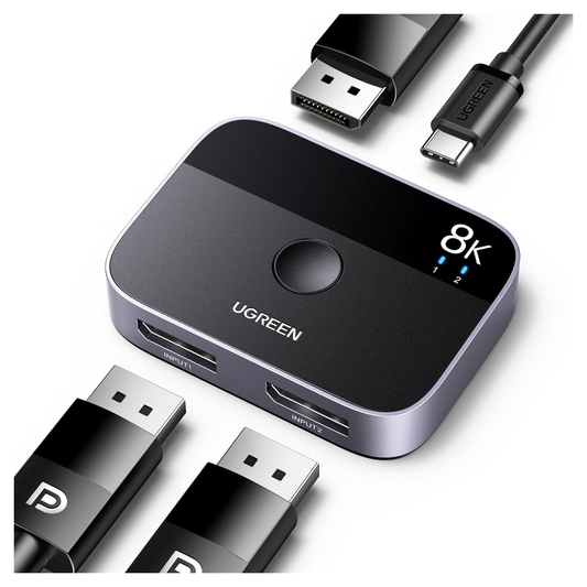 UGREEN 8K 30Hz HDMI DisplayPort 2 in 1 Bi-Directional Switch / 15708