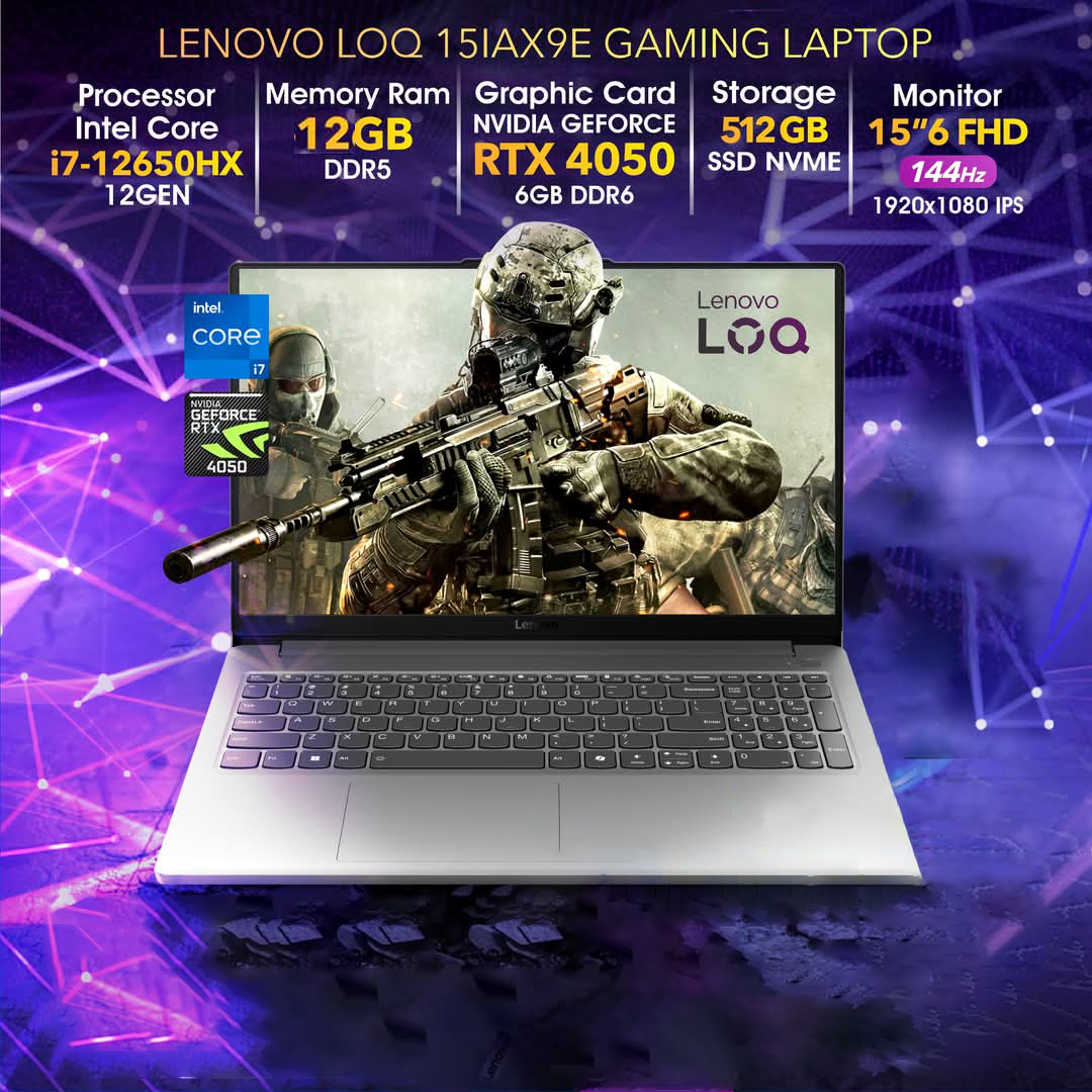 Lenovo LOQ i7 12Gen RTX 4050 12GB RAM