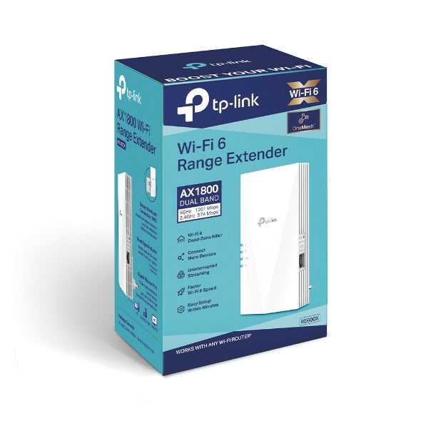 TP-Link RE600X - موسع نطاق Wi-Fi AX1800 بمقبس الحائط 6