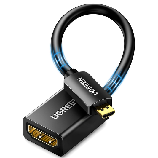 UGREEN Micro HDMI Male to HDMI Female Adapter Cable 22cm (Black) / 20134