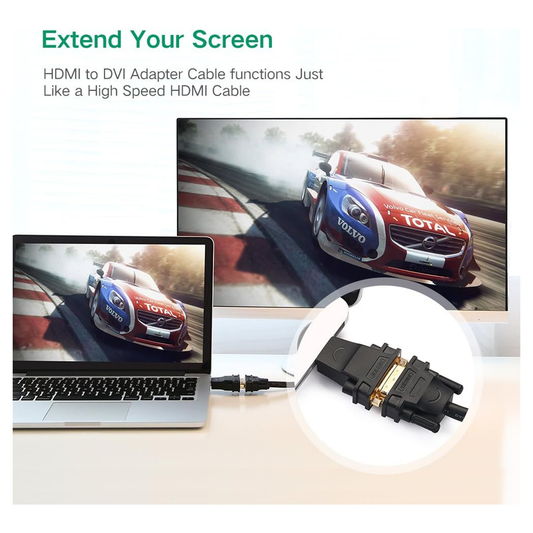 محول UGREEN HDMI ذكر إلى DVI (24+5) أنثى (أسود) / 20123