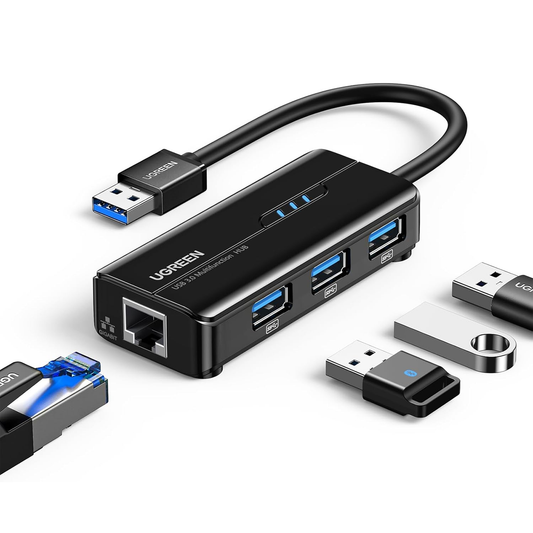 UGREEN USB 3.0 Hub with Gigabit Ethernet Adapter / 20265