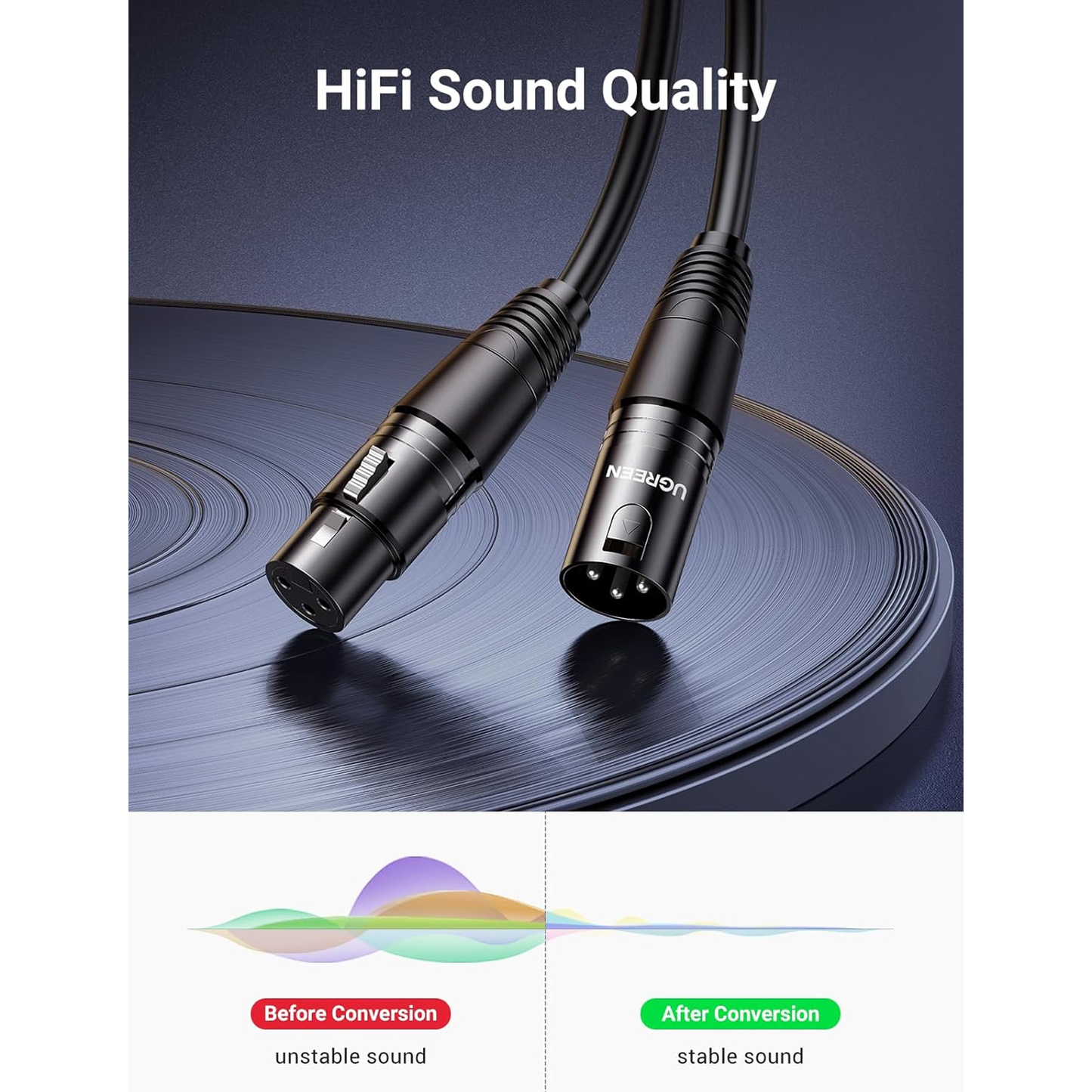 UGREEN Cannon Male To Female Microphone Extension Audio Cable / AV130