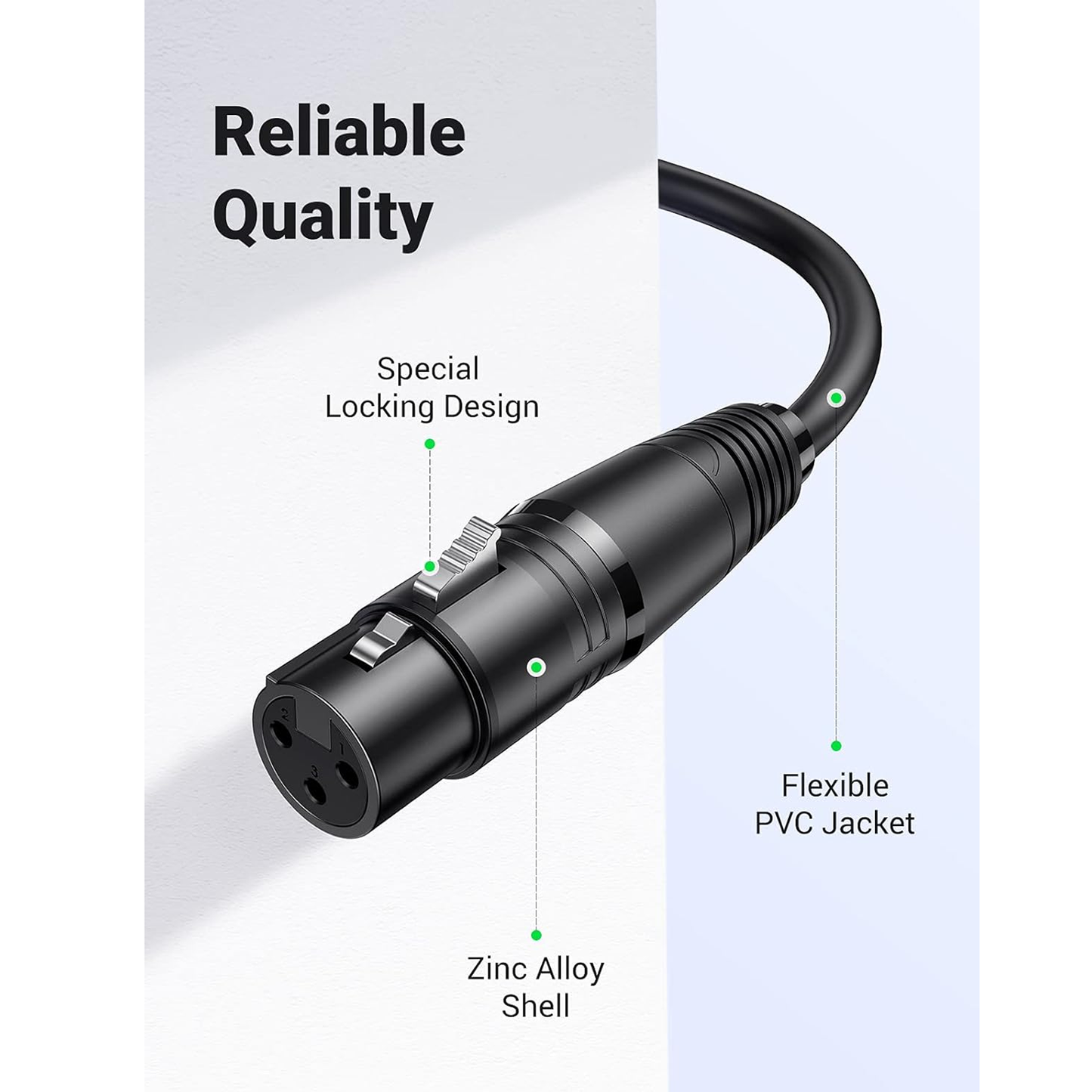 UGREEN Cannon Male To Female Microphone Extension Audio Cable / AV130