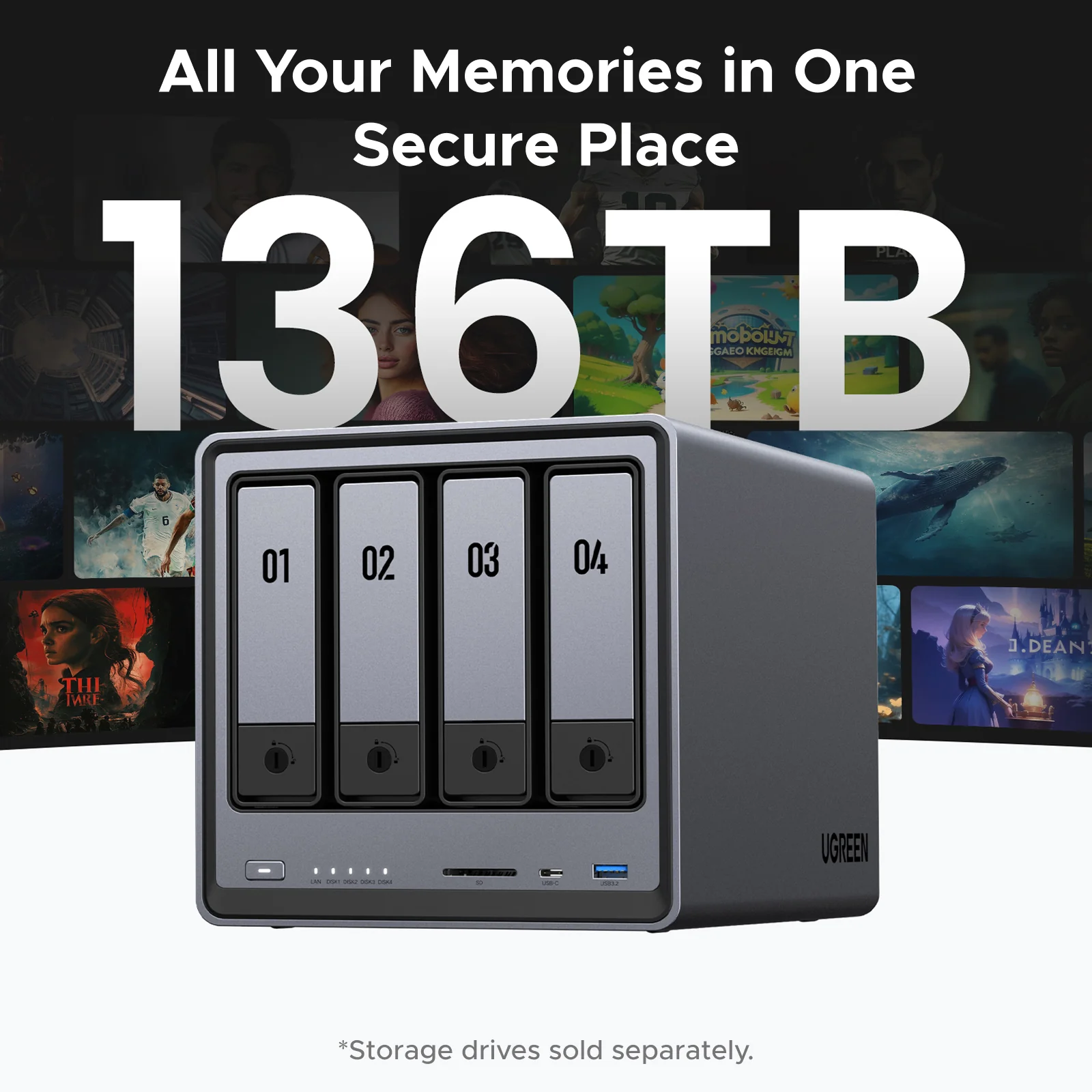 UGREEN Network Attached Storage DXP4800 (Diskless) EU / 25372B UGREEN Network Attached Storage DXP4800 (Diskless) EU / 25372B