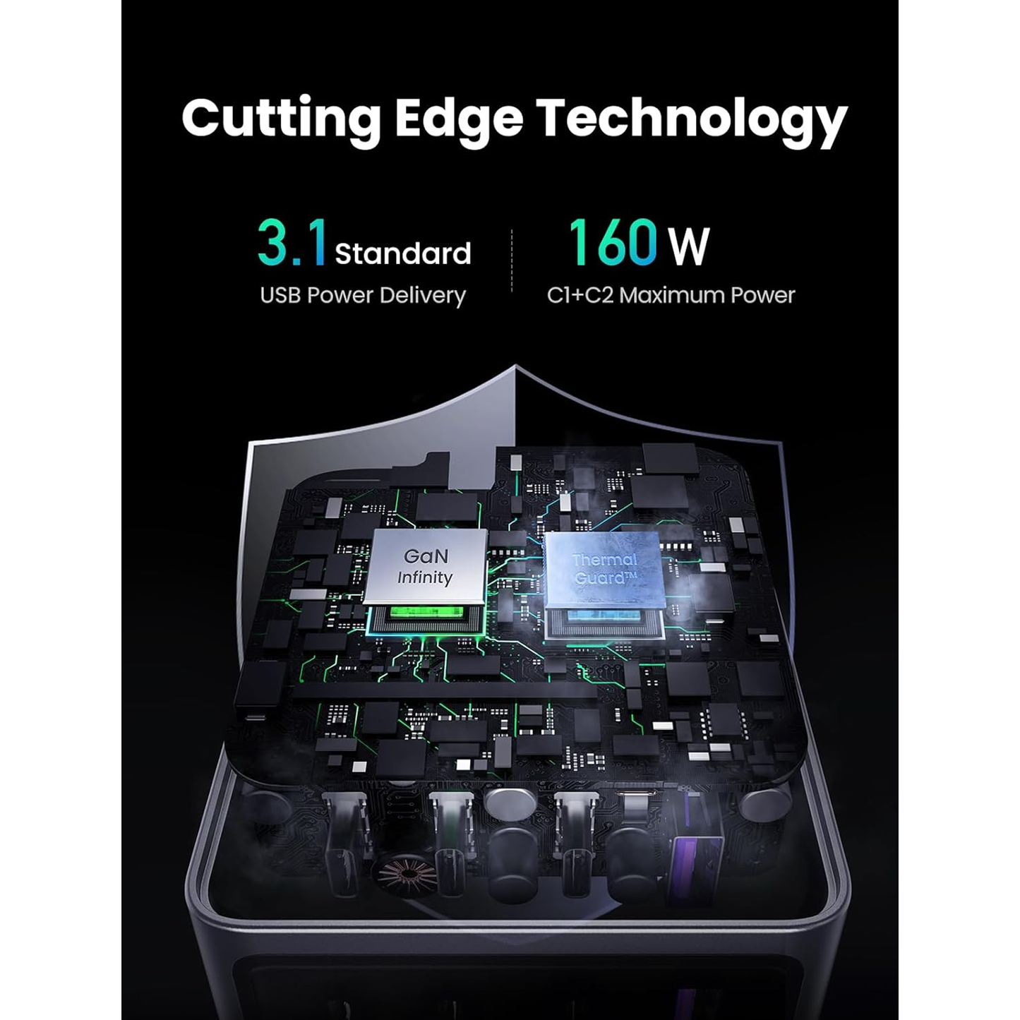 Ugreen Nexode 160W USB C GaN Charger-4 Ports Wall Charger / 25877