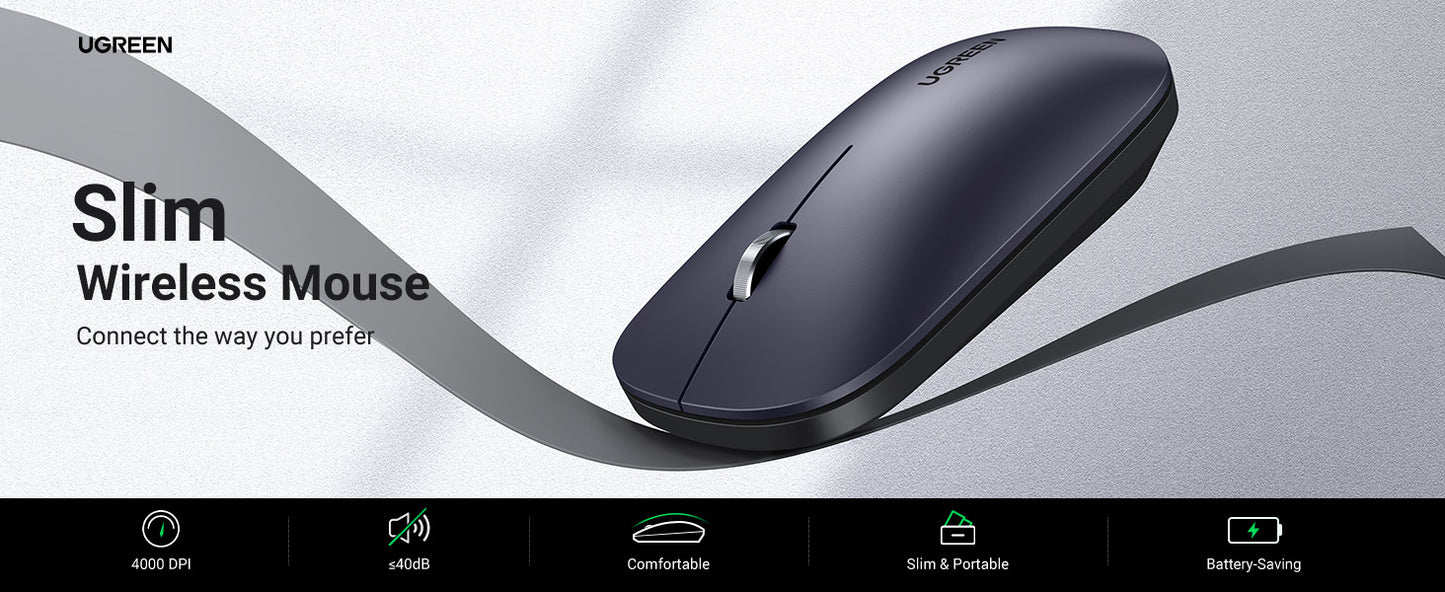 يوجرين ماوس لاسلكي محمول 2.4 جيجا هرتز فائق النحافة /90372 -90373-90374