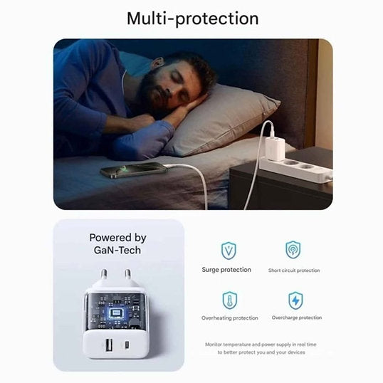 UGREEN 20W 2-Port GaN Fast Charger EU (Black) / X514 - 65737