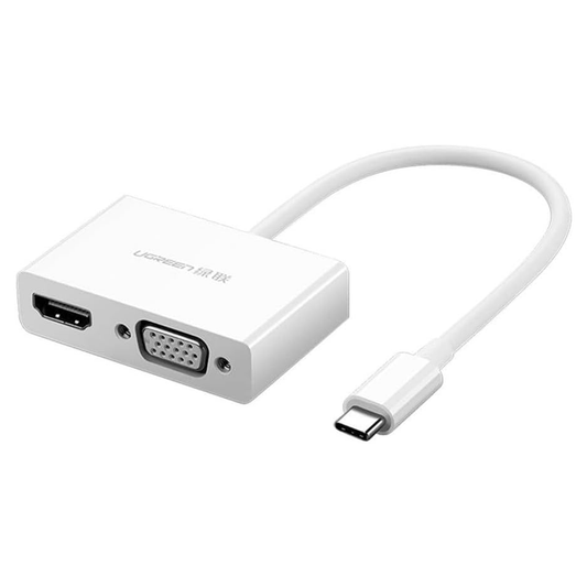 UGREEN USB Type C to HDMI + VGA Converter (White) | 30843