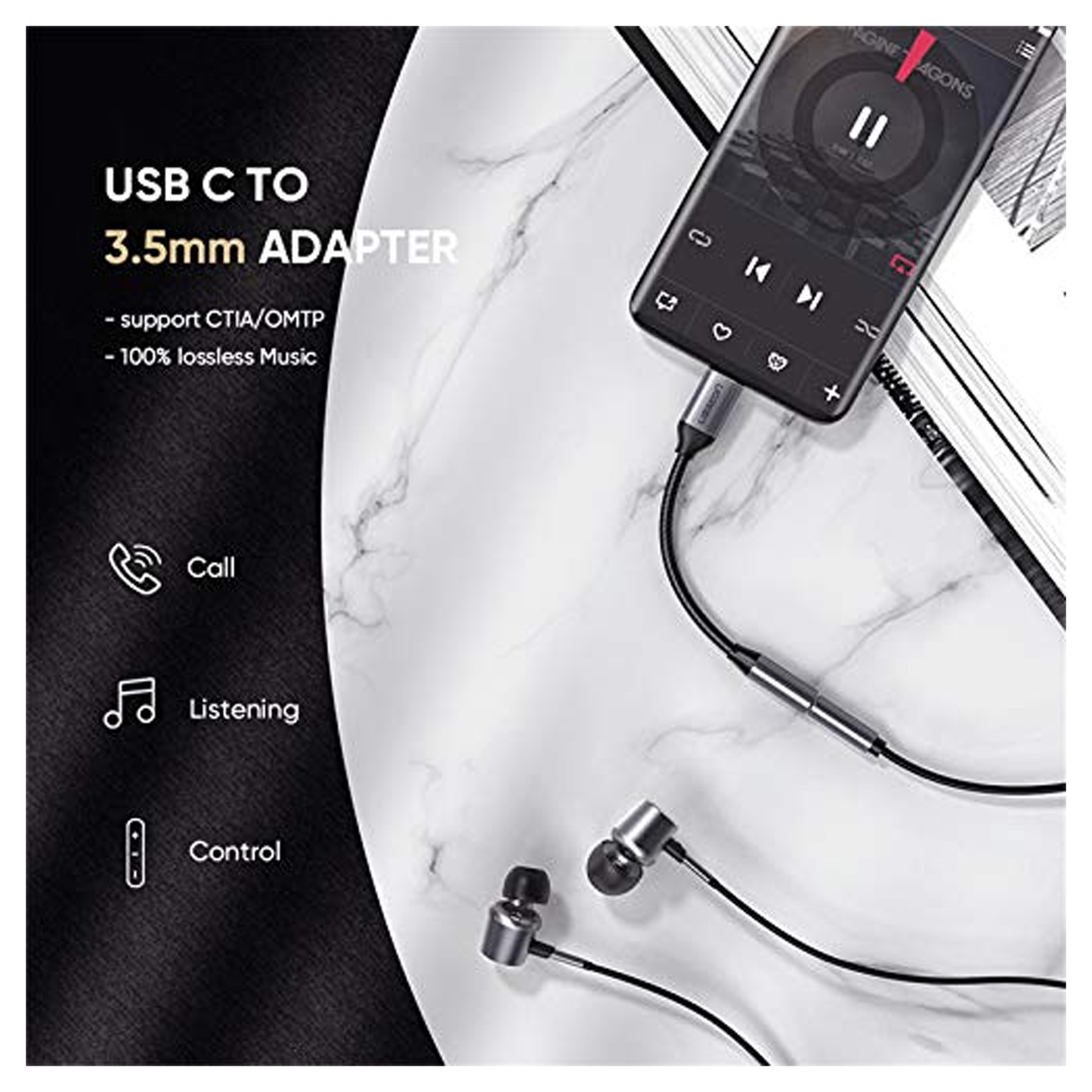 UGREEN USB C to 3.5mm Headphone Jack Adapter / 30632