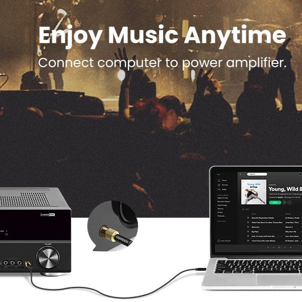 محول سماعة رأس ستيريو من UGREEN مقاس 6.35 مم ذكر إلى 3.5 مم أنثى (مطلي بالذهب)/20503 محول سماعة رأس ستيريو من UGREEN مقاس 6.35 مم ذكر إلى 3.5 مم أنثى (مطلي بالذهب)/20503