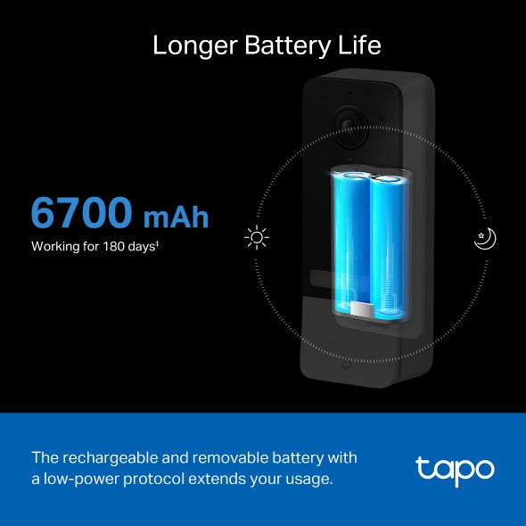 Night Colored 5mp Smart Battery Video Doorbell |Tapo D230S1